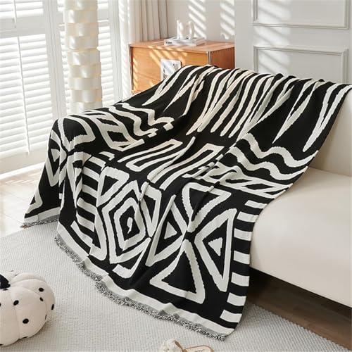 Image of Styleys Chenille Sofa Cover - Reversible Sofa Towel & Blanket | Soft, Anti-Slip, Washable Couch Protector for Living Room & Lounge - 2 Seater - 250X180cm, Black, XNESMSFJ-1B