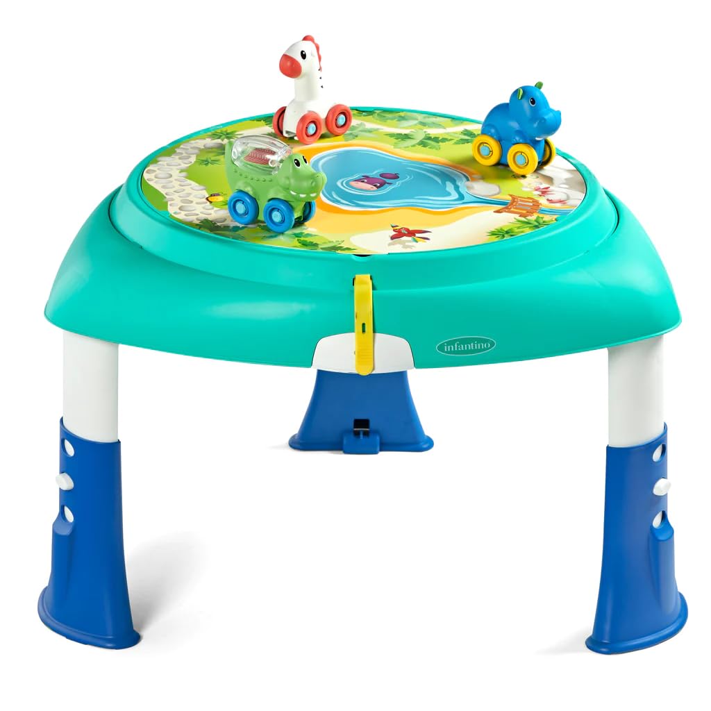 Infantino 3-in-1 Spin & Stand Entertainer - 360 Seat and Activity Table with Simple Store-Away Design, Multi-Coloured