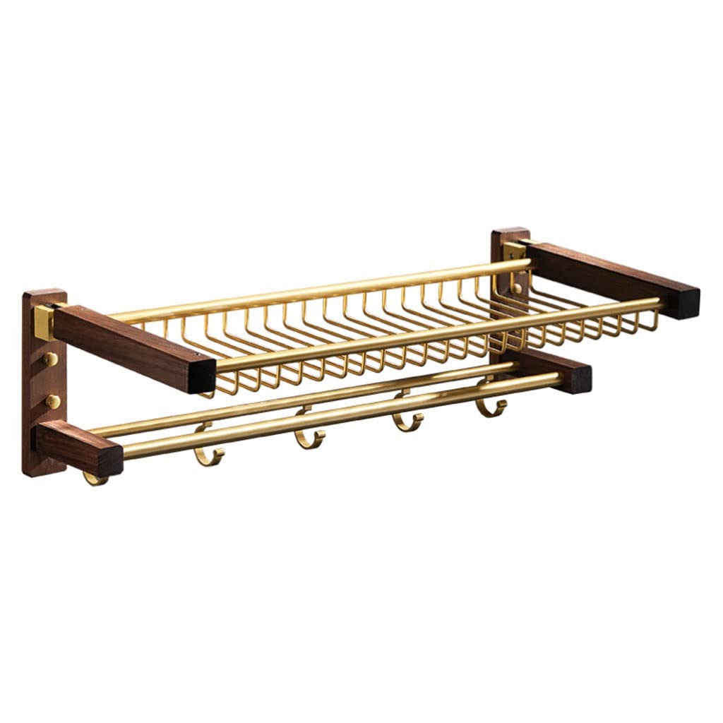 Toallero Toalleros Toalla de toalla móvil plegable con gancho de nuez de nuez de toalla de madera Espacio de aluminio Cepillado Cepillado Toalla Toallero Estante de almacenamiento Toalleros De Baño(Si
