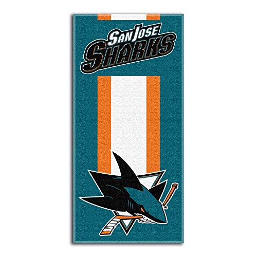 Northwest NHL San Jose Sharks Beach Towel, 30" x 60", Zone Read