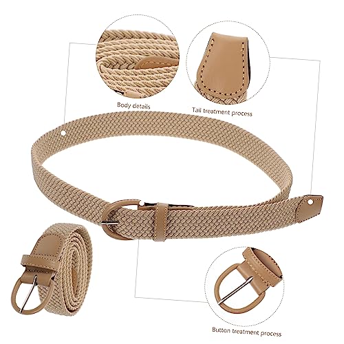 BESTYASH Durable Elastic Braided Waist Belt for Women and Men Stretchy Decorative Dress Accessory Comfortable Unisex Waistband Beige Multi Functional Fashion Strap for Trousers and Sweaters3