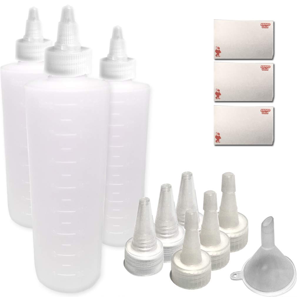 EZPRO USA 2 Squeeze Bottles 250 ml Dispenser Refillable Plastic Bottle