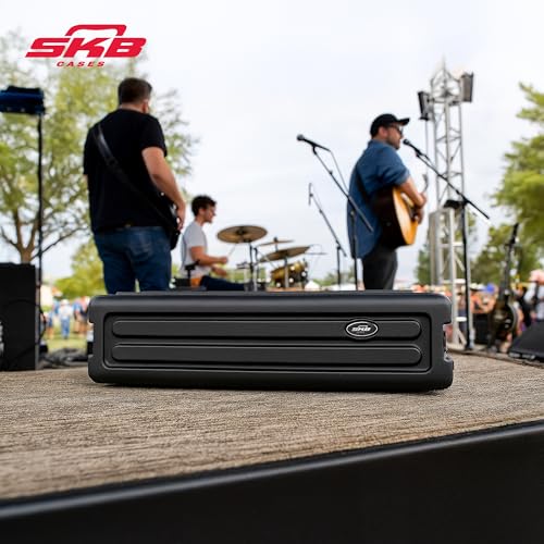 Image of SKB 2U Roto Rack Case - Durable Polyethylene Gear Protector, Stackable, Waterproof with Twist Latches & Rubber Feet for Musicians, Black