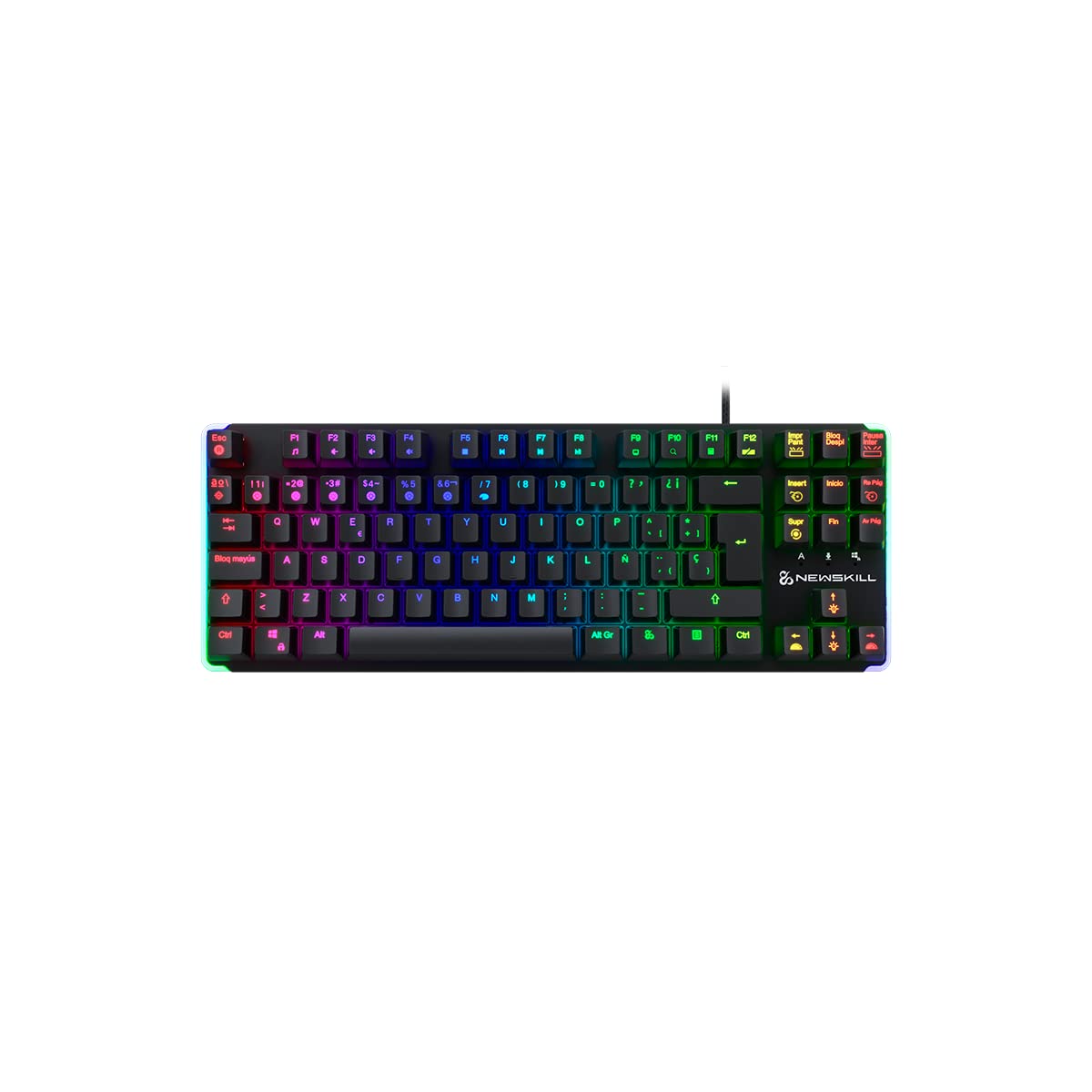NEWSKILL Gungnyr TKL Pro Teclado Gaming optomecánico RGB tenkeyless Gateron Red hotswap Negro