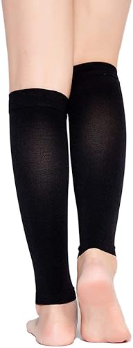 Miniatura 3 de TOFLY Manga de compresión de pantorrilla para hombres y mujeres, 1 par, calcetines de compresión sin pies de 20-30mmHg para soporte de piernas,