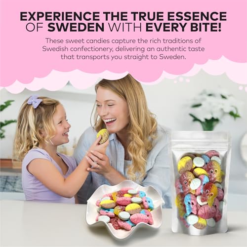 Image of Bubs Swedish Candy Mix - Skulls Ovals 1 LB of Fizzy, Fruity, Sweet & Sour Scandinavian Treats
