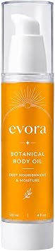 Evora Botanical Body Oil, Wakame Algae, Brazil Nut & Passionflower Seed Oils, Lightweight Firming Massage Oil for Smoother-Looking Skin & Cellulite Appearance, Non-Greasy Hydrating Body Oil, 4 Fl Oz