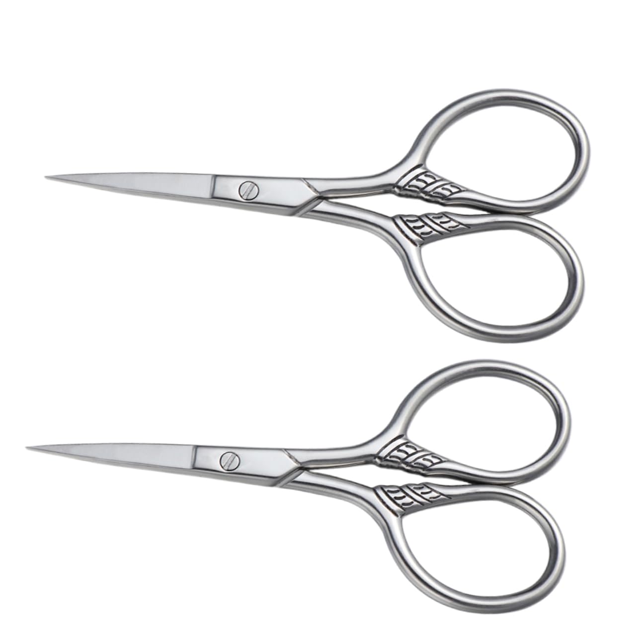 POPETPOP 6pezzi Forbici Da Barba Acciaio Inossidabile Per Rifinitura Precisione e Stile Argento Per Uso Professionale Parrucchieri e Saloni