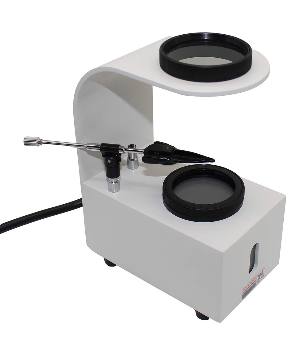 Jieotwice Desktop Magnifier Gem Identification Tool Jewelry Tabletop Polariscope with Gem Clip