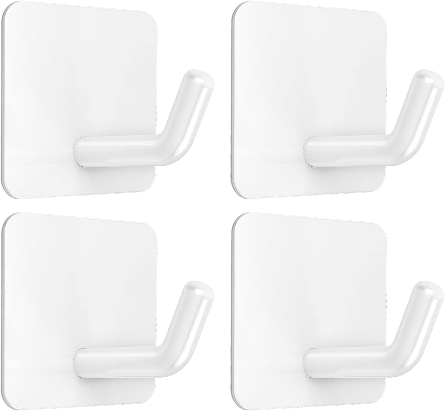 VIS'V Adhesive Hooks, White Self Adhesive Shower Wall Hooks Waterproof