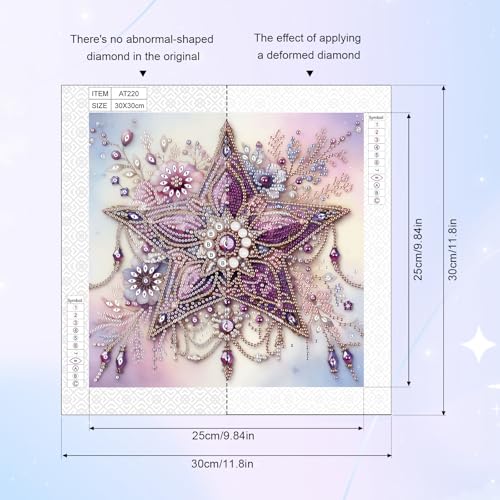 Image of Tontut Diamond Art Painting Kit, Purple Pentagram Adult 5D DIY Diamond Art Set for Gift Wall Decoration, Suitable for Office, or Home Wall Decoration