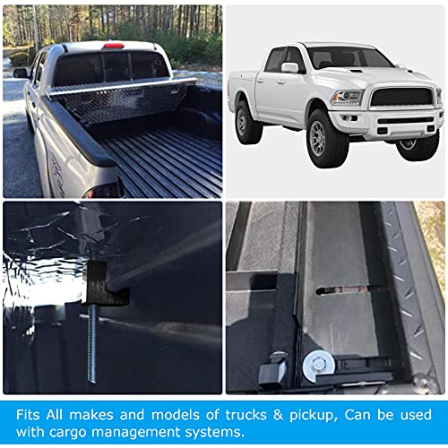 Frienda 8 Pieces Truck Tool Box Mounting Kit Black J Hook Tool Box Tie Down Pickup J Hook Truck Tool Box Accessories For Pickup Truck Tool Box Fixing Supplies #TOP6