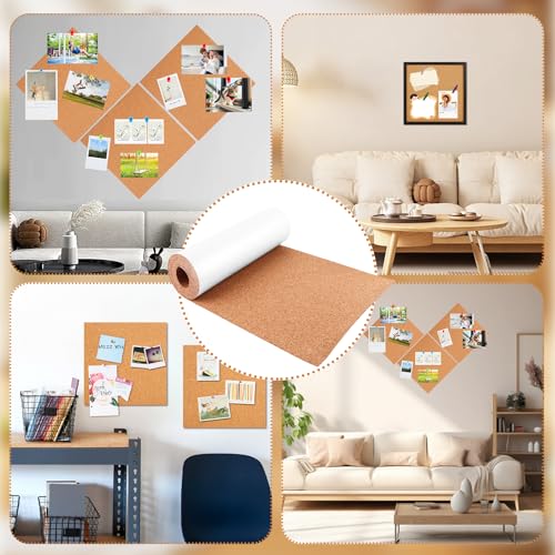 LDXDRU 2 Rollen Selbstklebende Korkplattenrolle, 200x20CM Korktafel Pinnwandrolle, Korkrolle Dicke Flache Korkstreifen, Selbstklebende Kork Borad Rolle Für Wandmöbel, Party-Dekoration, DIY Handwerk