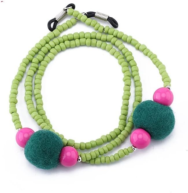 HOOENG Eyeglass Chains Glasses Lanyard for Women Retro Beaded Eyewear Retainer Elegant Eyewear Retainer Sunglass Straps (Color : Green, Size : 1)
