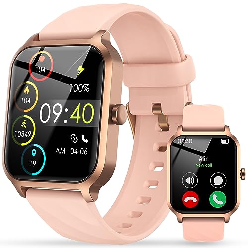 Reloj Inteligente Mujer - 1,83' Smartwatch Mujer con Llamada Bluetooth,Reloj Deportivo Impermeable IP68,Notificacion Whatsapp,Asistente Voz,Podómetro,Monitor Ritmo Cardíaco/Sueño,para iOS Android