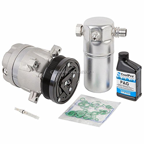 AC Compressor w/A/C Drier, Orifice Tube, Oil & Seals For Chevy S10 GMC Sonoma Isuzu Hombre 2.2L 4-Cyl 1998-2003 - BuyAutoParts 60-80155RK New