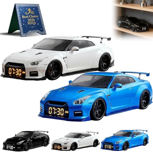 Image of FOYA Hypercar Alarm Clock, 2026 New F1 Car Alarm Clock, Realistic Engine and Light Effects, Sports Car Model with LED Display Screen for Nightstand, Desk, Or Collection Interior Decoration(#C)