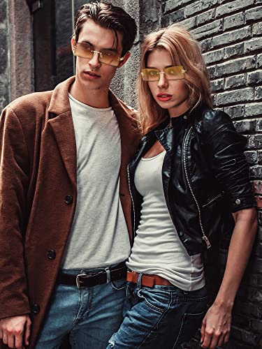 Flutesan 20 Pairs Rimless Sunglasses for Men Women Vintage Rimless Rectangle Sunglasses Frameless Candy Color Glasses Tinted Frameless Eyewear Y2K Glasses4