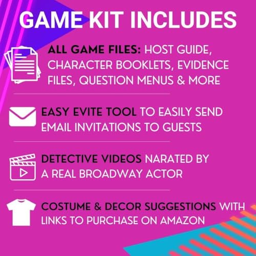 80s Mall Murder Madness | 1980s Murder Mystery Game | Interactive Detective Dinner Party Game | Cold Case Files Game, Play Detective in Unsolved Mysteries, Halloween Board Game | 4-20 Players - Image 3