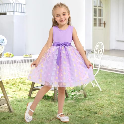 Toddler Tulle Dress Little Girls Summer Sleeveless Dresses Kids Tutu Princess Party Formal Sundress 2-8Y2