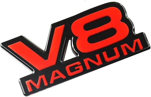 Miniatura 4 de 2 piezas de emblemas V8 Magnum para puerta de identificación 3D, logotipo 1500 Van apto para 94-01 Magnum (negro rojo)