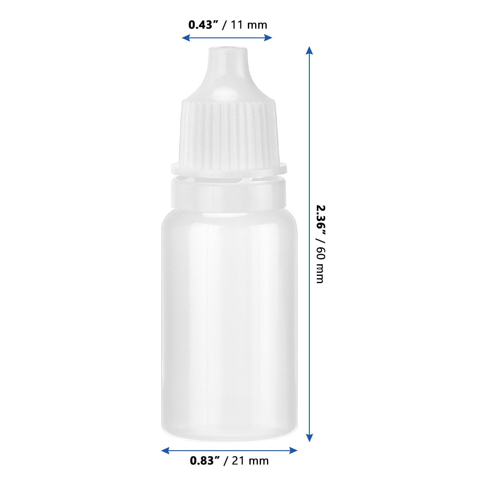 250 sztuk butelek z kroplomierzem 10 ml, z tworzywa sztucznego, małe plastikowe butelki do napełniania, z 15 lejkami i zakrętką, mała butelka do wyciskania olejków eterycznych, krople do oczu