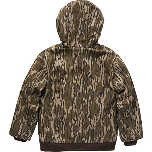 Image of Carhartt Boys' Flannel-Lined Hooded Canvas Insulated Zip-Up Jacket