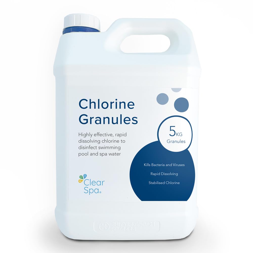 Chlorine Granules 5kg - Stabilized Suitable for Hot Tub, Spa and Swimming Pool Treatment