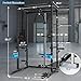 ULTRA FUEGO Power Cage, Multi-Functional Power Rack with J-Hooks, Dip Handles, Landmine Attachment and Optional Cable Pulley System for Home Gym (Power Cage with Pulley System)