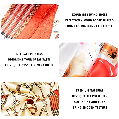 COOLANS 10 PCS Mixed Set Scarf 20 inch x 20 inch,Fashion Square Satin Neck Scarf Head scarf for Women Hair Scarf Bundle4