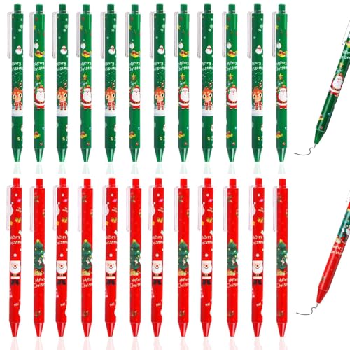 Tcnzdy 24 Stück Weihnachtsgeschenke, Kleine Weihnachtsgeschenke Kugelschreiber Lustig, Weihnachten Geschenke Für Schüler Entzückender Stift Cartoon-stift Büro Plastik Weihnachten Zufälliger Stil