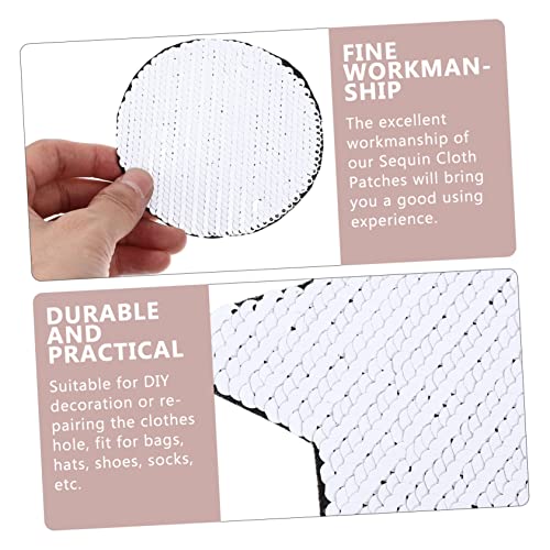 BETOOKY 3 peças de costura jeans de transferência de calor de lantejoulas DIY ornamentos redondos de