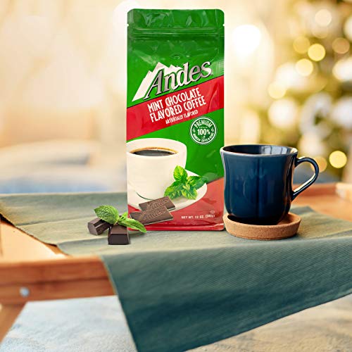 Andes Coffee Flavored Ground Coffee Bag Premium Arabica, Chocolate Mint, 12 Ounce