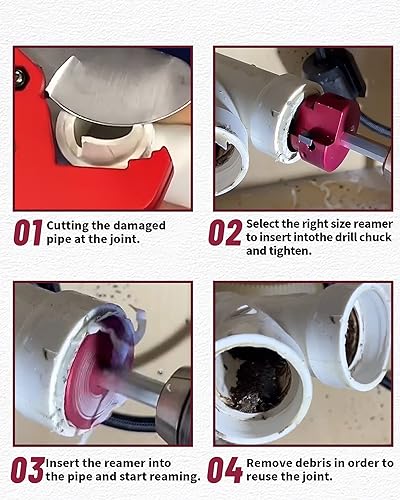 Image of Pipe Reamer with 1--Inch Head Aluminum Fitting Saver, Socket Saver For SCH40, ABS Pipe, Water Lines