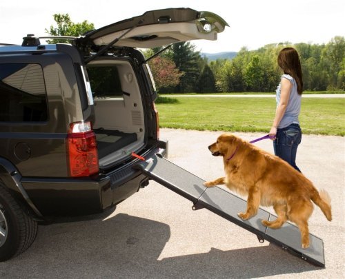 Pet Gear Tri-Fold Pet Ramp for cats and dogs up to 200-pounds, Grey