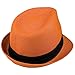 Gelante Summer Fedora Panama Straw Hats with Black Band M215-Orange-S/M