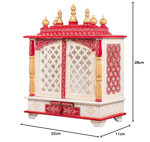 Kamdhenu art and craft Wood Home Religious Temple (22 x 11 x 28 inch, Multicolor) Standard - Image 5 thumbnail