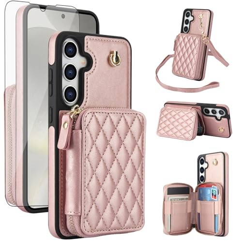Étui portefeuille Samsung S25 5G avec dragonne bandoulière pour vos sorties