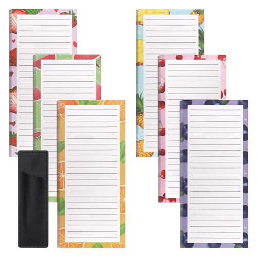 Newthinking 6 Pack Magnetic Shopping List Pad for Fridge with Pen Holder