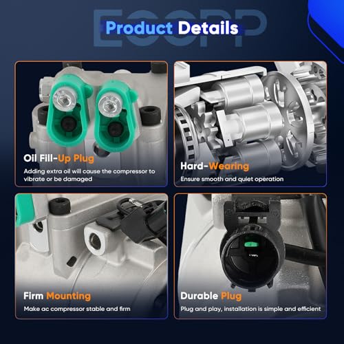 Image of ECCPP AC Compressor Direct Fit for Hyundai Accent L4 1.6L 2001-2005