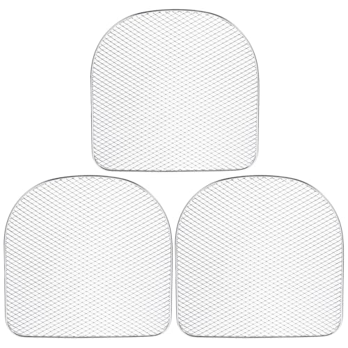 UKCOCO Juego de 3 Rejillas de Acero Inoxidable para Freidora de Aire Horno y Deshidratación Parrillas Resistentes Malla Estrecha para Hornear Frutas Cocinar Aperitivos y Freír