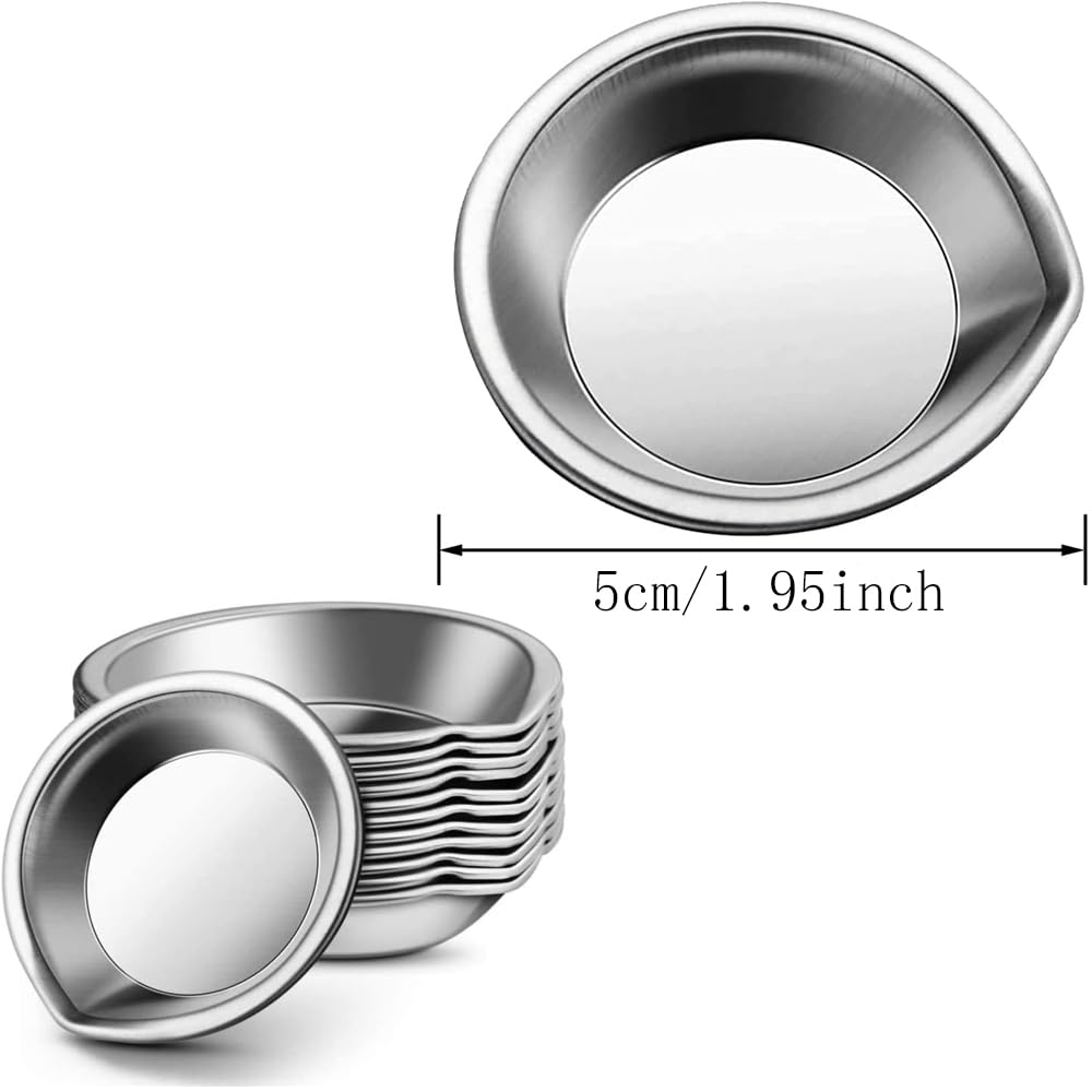 12 Stück Edelstahl-Farbschalen – Rund, 5 Cm Durchmesser, Zum Mischen Von Farben, Make-up & Nagellack
