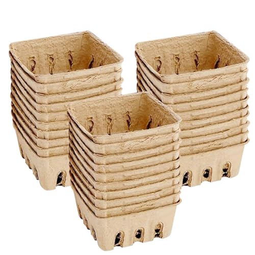 Cesta de bayas de fibra de pulpa natural | Cesta de productos de mercado, contenedores de frutas pequeños para agricultores, contenedor de almacenamiento de gran capacidad para fresas, cerezas,
