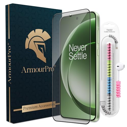 Image of ArmourPro Anti Glare Matte Tempered Glass for OnePlus 15R, Anti-Fingerprint Screen Protector, 9H Scratch Resistant, Smooth Touch, Easy Installation Kit with Cable Protector