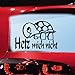Adesivo per auto con tartaruga HETZ mich nicht ca. 60 x 30 cm lunotto posteriore M6