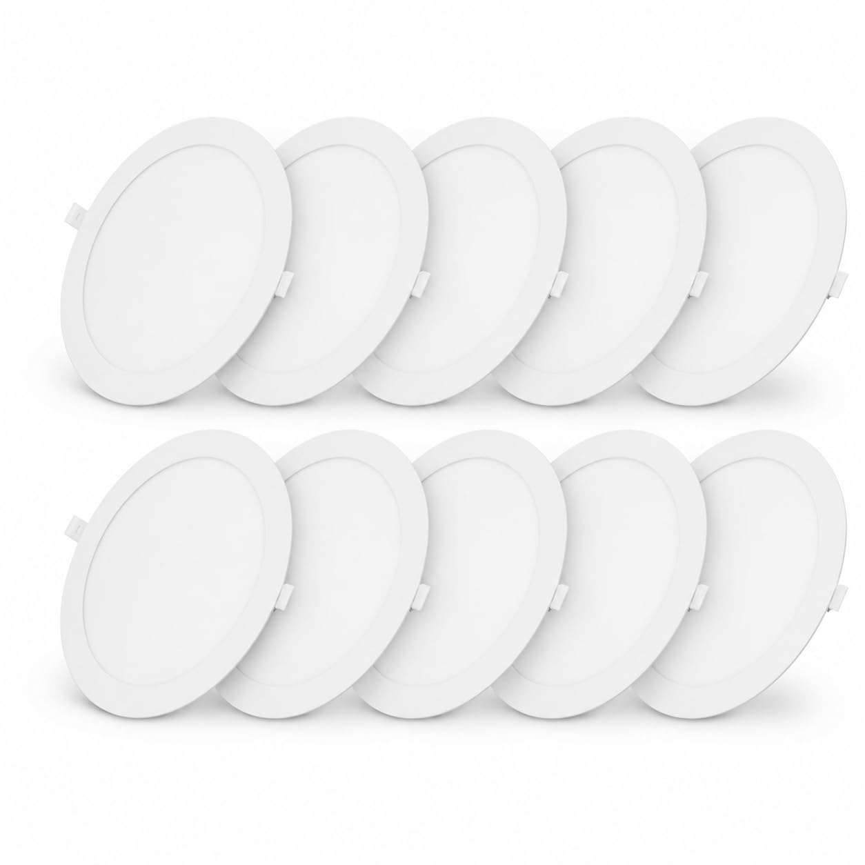 uifame 12W LED Downlights, 6500K Spot Lights Ceiling, Ultra Slim LED Ceiling Spotlights, Recessed Panel Light IP20 for Bathroom Kitchen Bedroom Living Room Office, 10 Pack