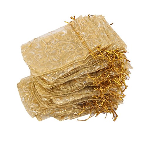 Image of Silk Beingelegant-Pack Of 25 Women's Organza Net Small And Big Size Potli Bags For Pooja, Return Gifts For Wedding, Sangeet, Shagun- Multi Coloured (Multi, 10X8)