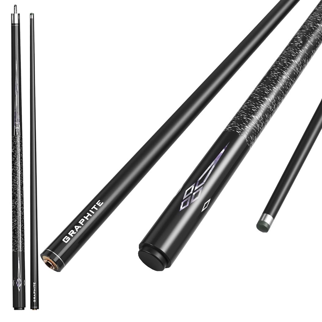 YWRU Carbon Fiber Pool Cue Stick 58 Inch 10mm/11.5mm/13mm Tip Professional Snooker Cue 1/2 Jointed Maple Wood Handmade Billiard Low Deflection Pool Stick 19-20oz(Size:13mm,Color:#1)