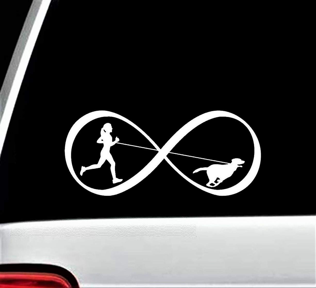 Run Girl Dog Jogging Running Vinyl Decal Sticker for Car C1060
