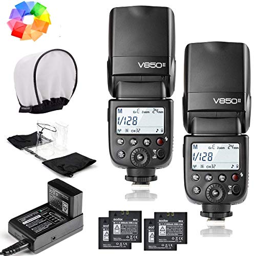 2 Pcs Godox Ving V850II GN60 2.4G 1/8000s HSS Camera Flash Speedlight
